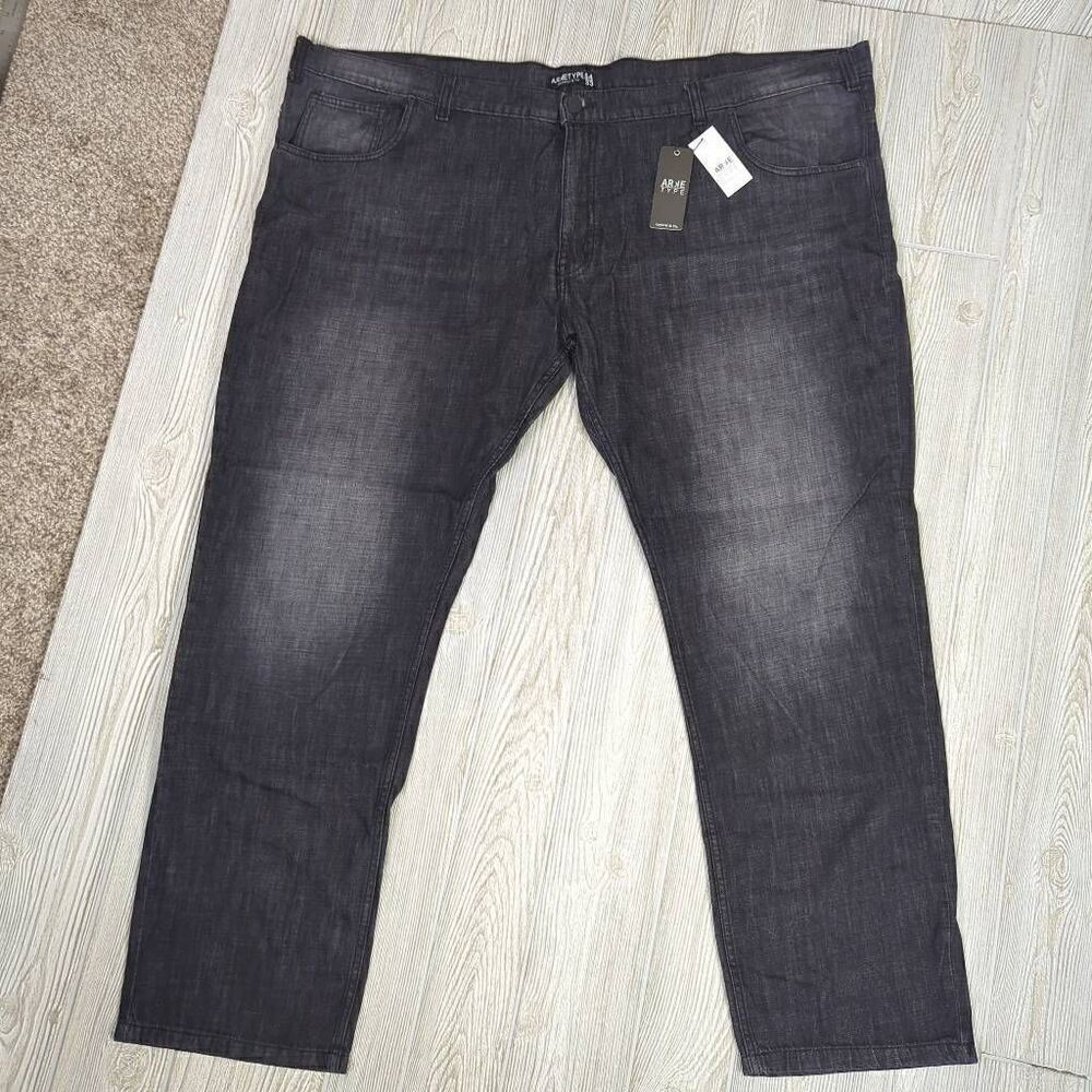 Brand New Arketype Men’s 54/33 Dark Blue Wash Casual 4 Pocket Jeans Straight Leg